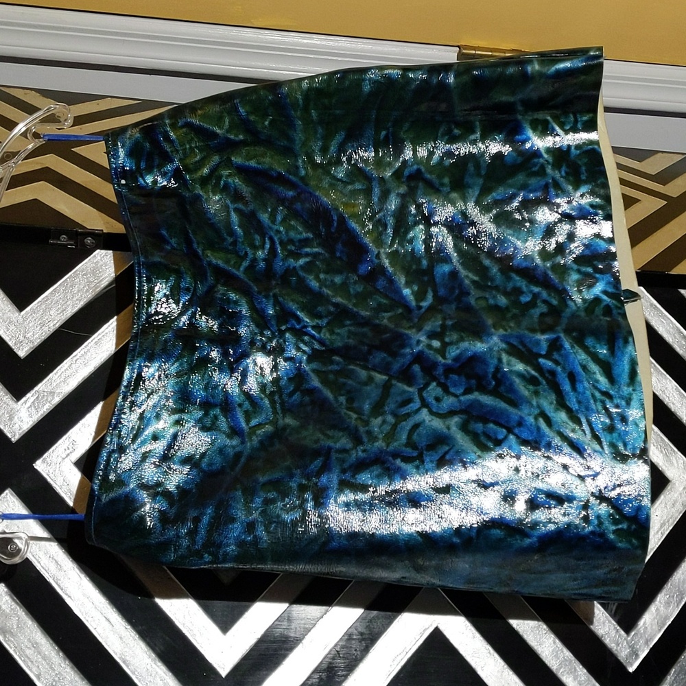 Wilsons Shiny Blue Patent Leather Skirt NWOT